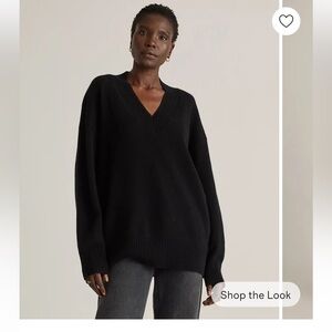 Quince oversized Women's V-Neck cashmere Sweater NWT